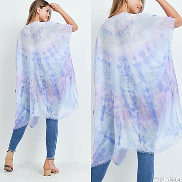 Bohemian Tie Dye Swim Cover Up Kimono One … - Picture 3 of 3